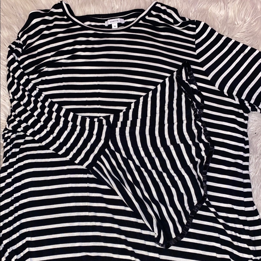 Black and white stripped blouse